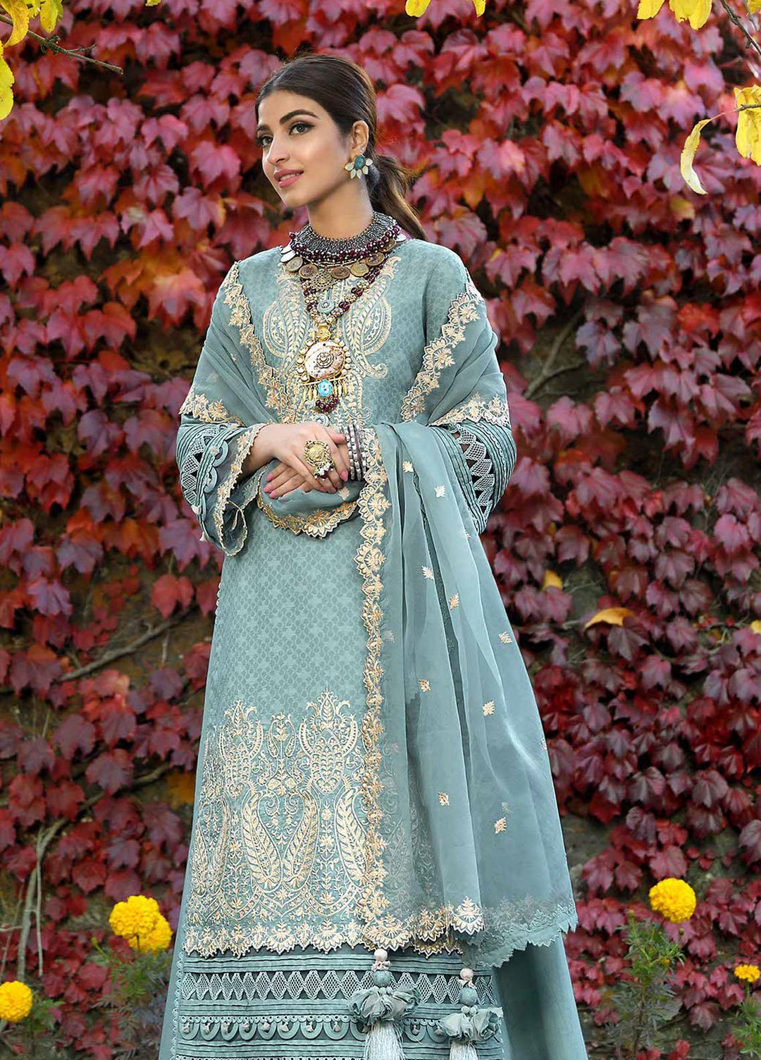 Shehr-e-Yaar By Asim Jofa Embroidered Jacquard Suits Unstitched 3 Piece AJ22SY AJSL 21 - Luxury Collection