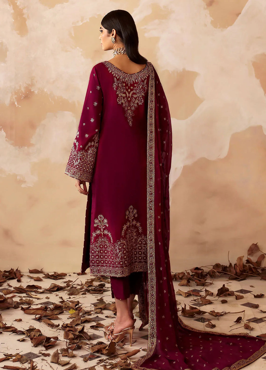 Shehrnaaz By Gulaal Embroidered Silk Suit Unstitched 3 Piece GL24SR GL-SD-24-01 Ramail - Formal Collection
