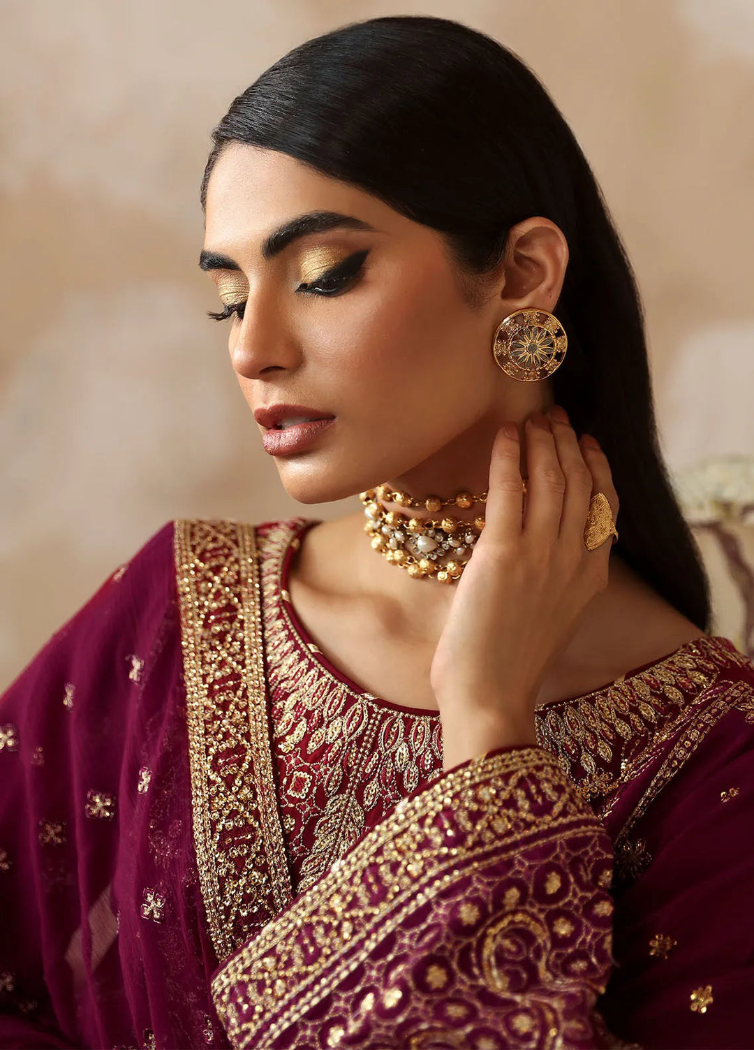 Shehrnaaz By Gulaal Embroidered Silk Suit Unstitched 3 Piece GL24SR GL-SD-24-01 Ramail - Formal Collection