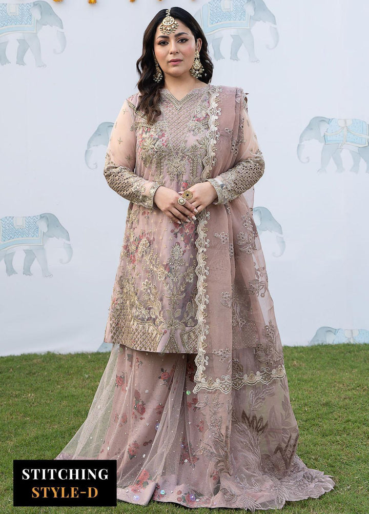 Shendi By Iznik Embroidered Net Suits Unstitched 4 Piece IZ23SH ISC 01 Saahira - Luxury Collection