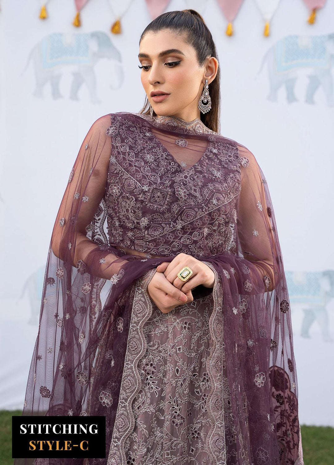 Shendi By Iznik Embroidered Chiffon Suits Unstitched 3 Piece IZ23SH ISC 05 Kaafisha - Luxury Collection