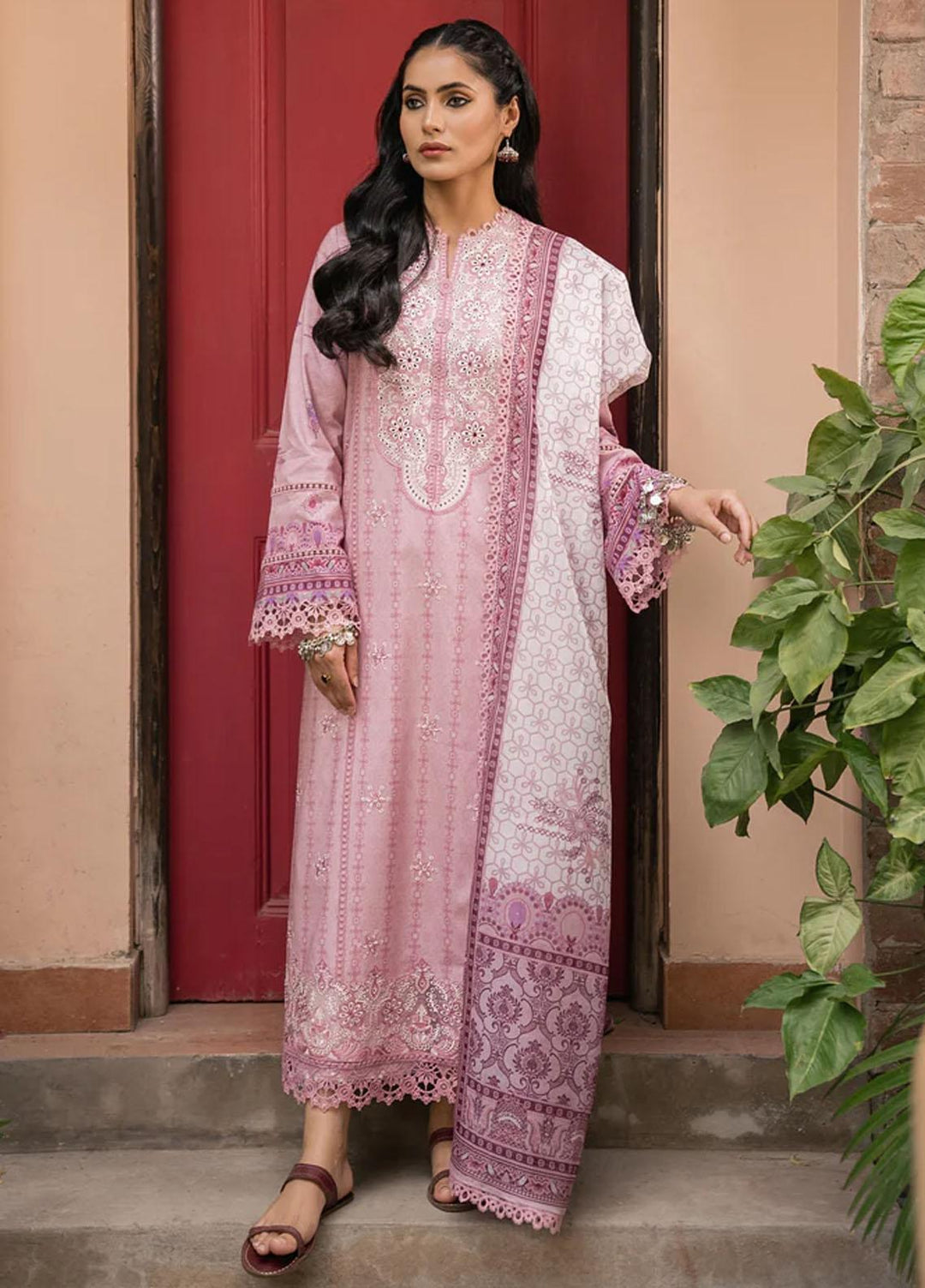 Shezlin By Aabyaan Embroidered Chikankari Suits Unstitched 3 Piece ABY23S AC-03 Neeshay - Summer Collection