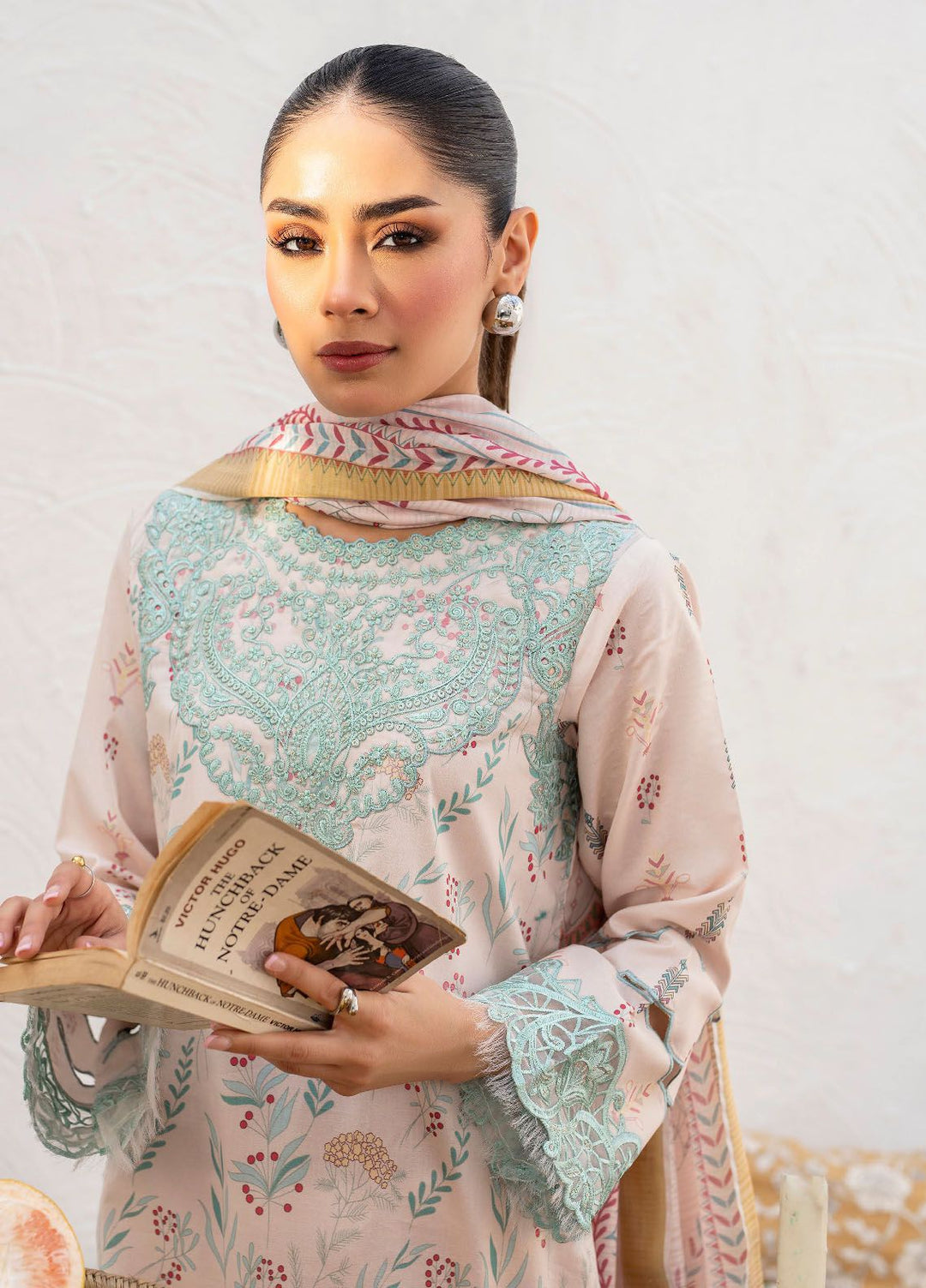 Shezlin by Aabyaan Embroidered Chikankari Suits Unstitched 3 Piece ABY24S AR-02 Deena - Summer Collection