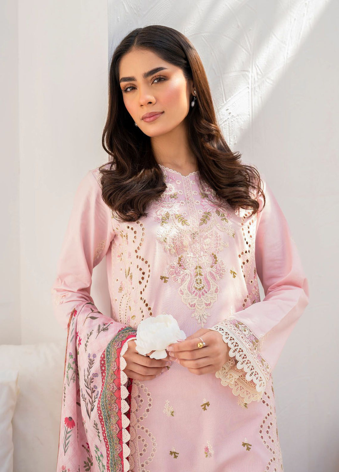 Shezlin by Aabyaan Embroidered Chikankari Suits Unstitched 3 Piece ABY24S AR-07 Elaf - Summer Collection
