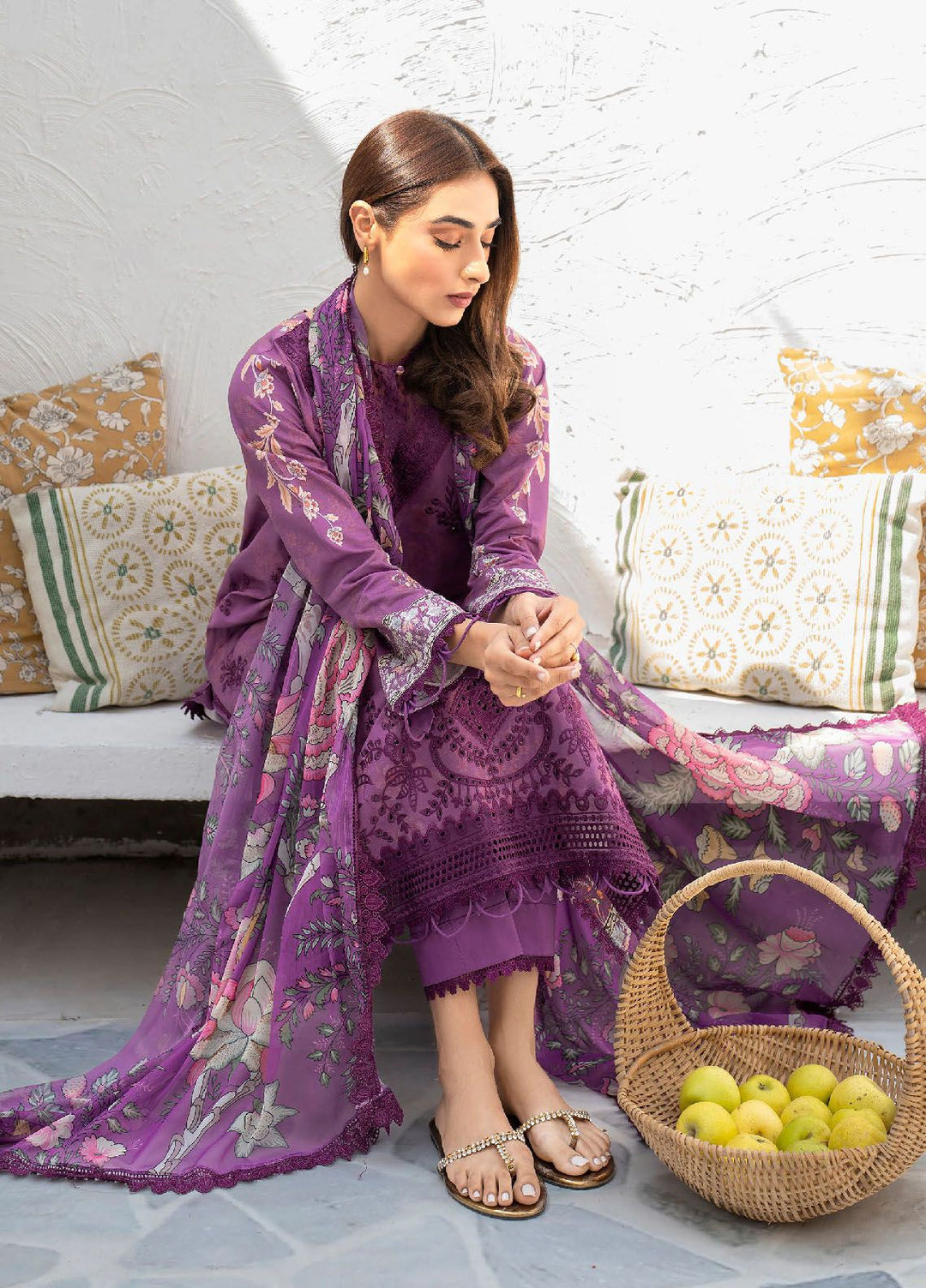 Shezlin by Aabyaan Embroidered Chikankari Suits Unstitched 3 Piece ABY24S AR-09 Azka - Summer Collection