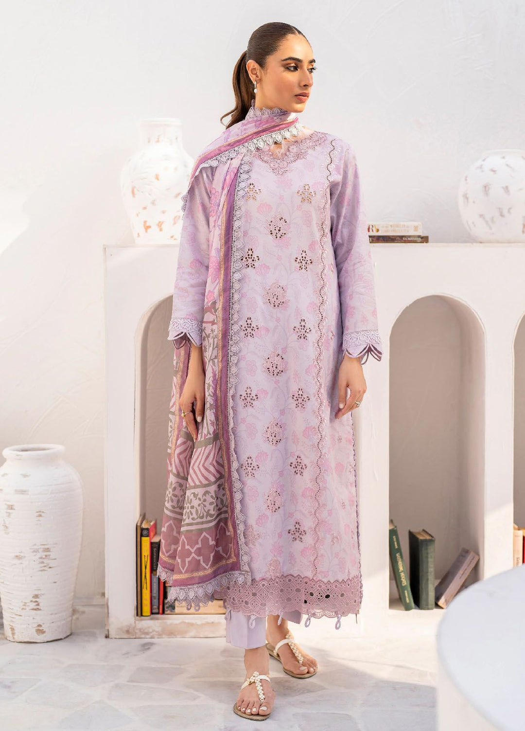 Shezlin by Aabyaan Embroidered Chikankari Suits Unstitched 3 Piece ABY24S AR-14 Zehrish - Summer Collection