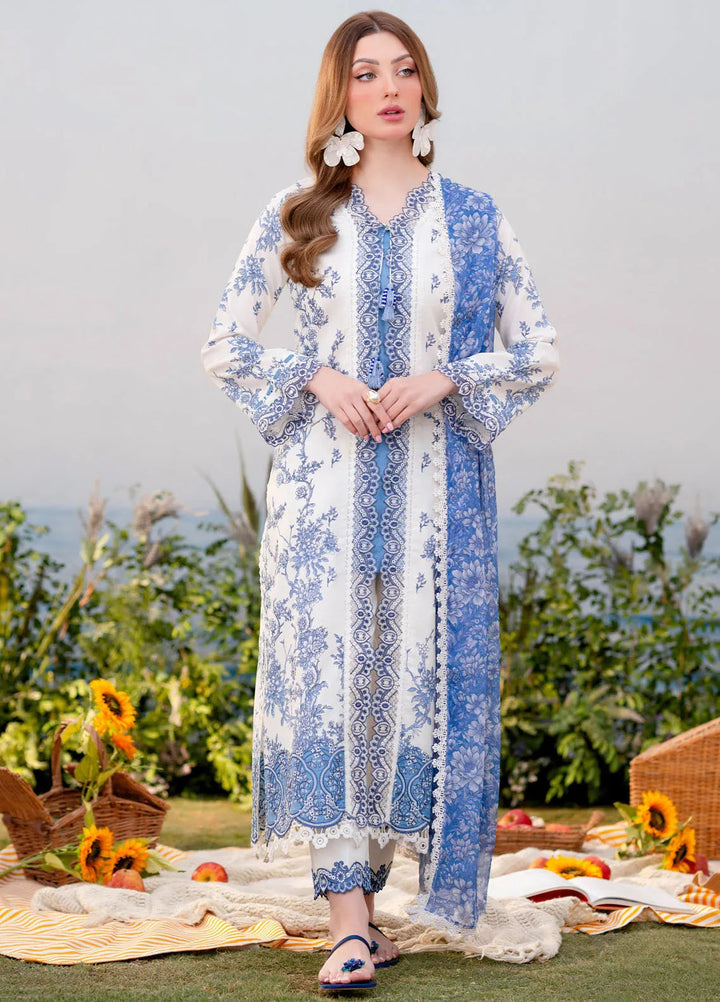 Shezlin by Aabyaan Embroidered Lawn Suits Unstitched 3 Piece ABY25SCR AR-01 Elysia - Ramadan Collection