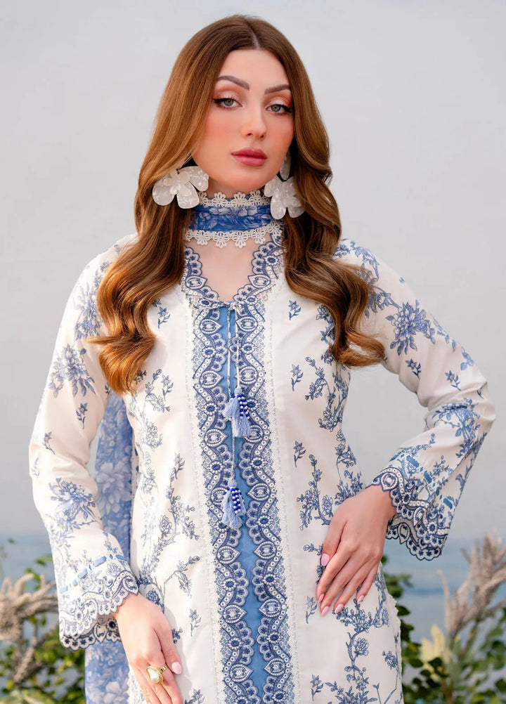 Shezlin by Aabyaan Embroidered Lawn Suits Unstitched 3 Piece ABY25SCR AR-01 Elysia - Ramadan Collection