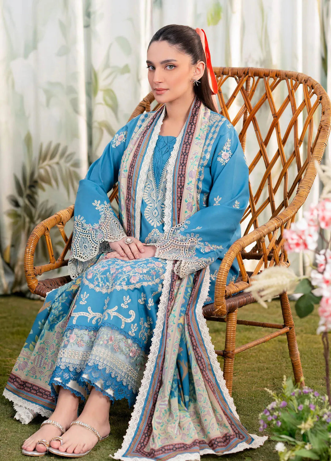 Shezlin by Aabyaan Embroidered Lawn Suits Unstitched 3 Piece ABY25SCR AR-03 Alara - Ramadan Collection