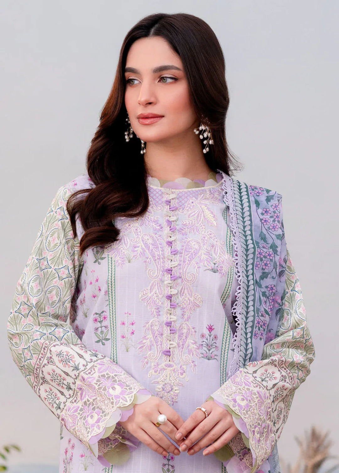 Shezlin by Aabyaan Embroidered Lawn Suits Unstitched 3 Piece ABY25SCR AR-05 Zeren - Ramadan Collection