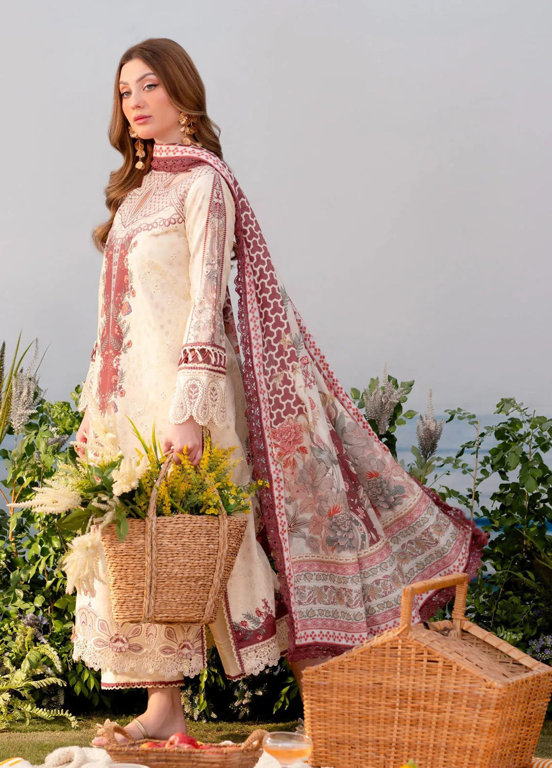 Shezlin by Aabyaan Embroidered Lawn Suits Unstitched 3 Piece ABY25SCR AR-06 Asena - Ramadan Collection