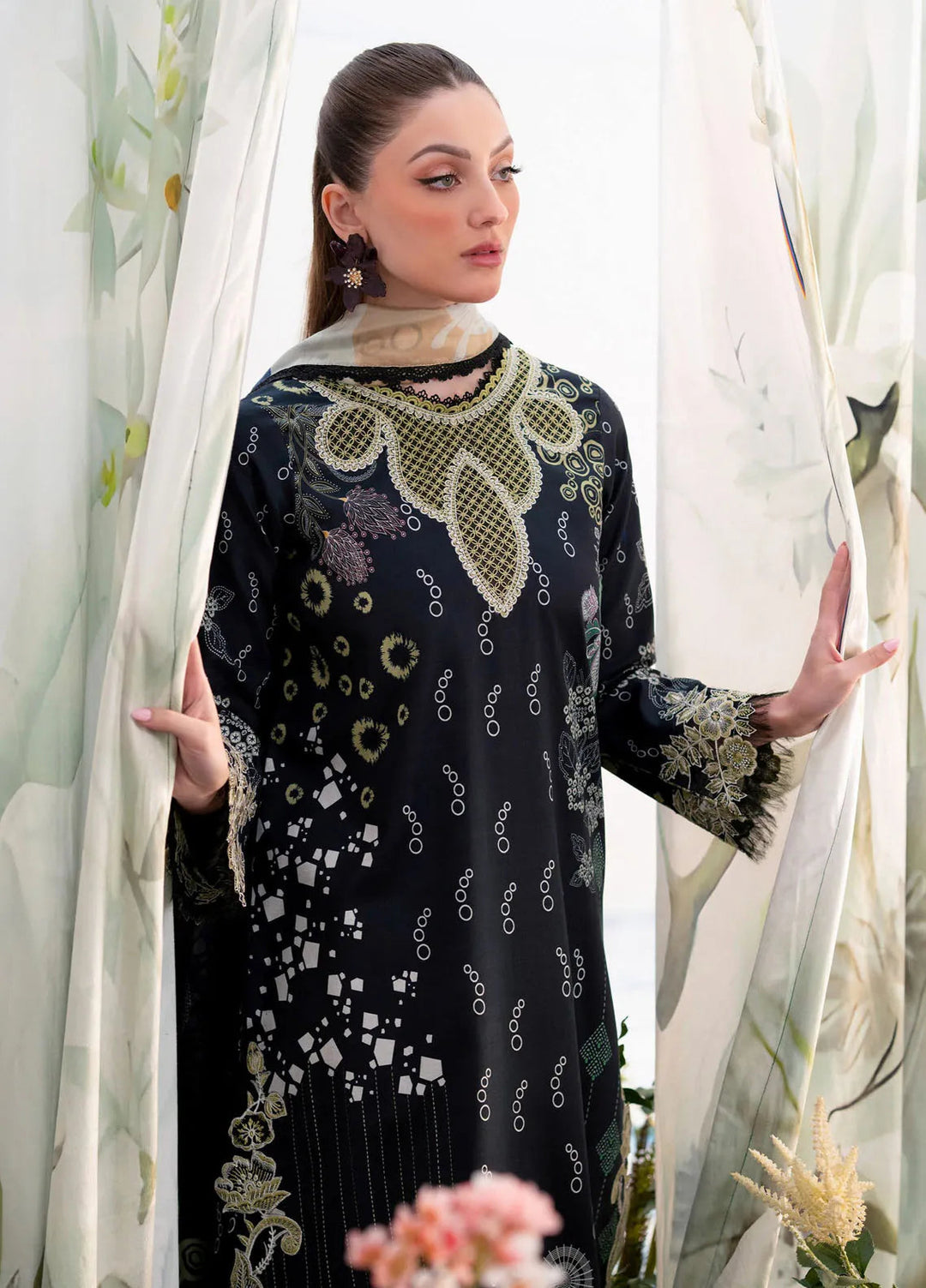 Shezlin by Aabyaan Embroidered Lawn Suits Unstitched 3 Piece ABY25SCR AR-10 Nazan - Ramadan Collection