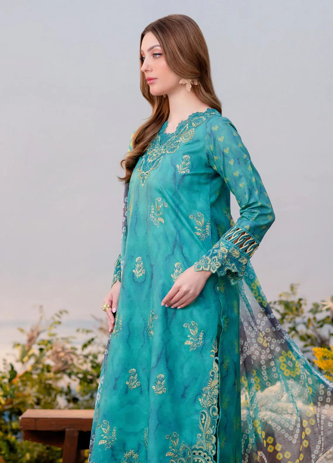 Shezlin by Aabyaan Embroidered Lawn Suits Unstitched 3 Piece ABY25SCR AR-11 Eslem - Ramadan Collection