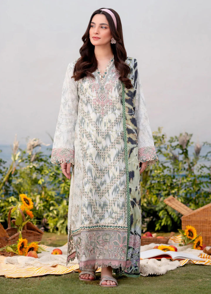 Shezlin by Aabyaan Embroidered Lawn Suits Unstitched 3 Piece ABY25SCR AR-12 Yelda - Ramadan Collection