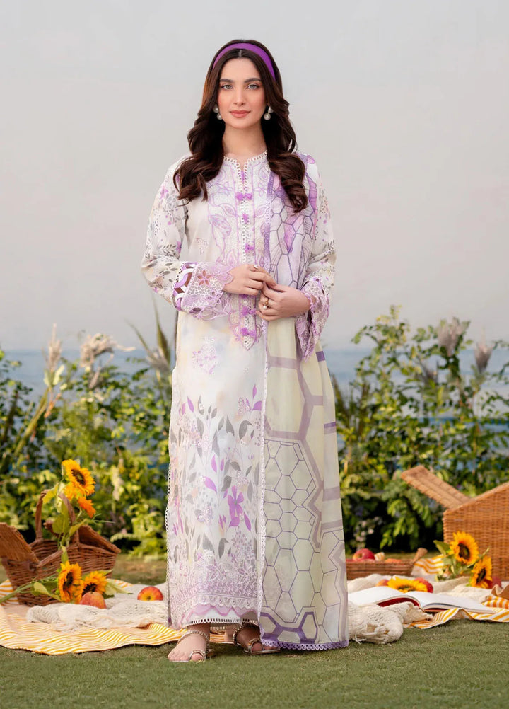 Shezlin by Aabyaan Embroidered Lawn Suits Unstitched 3 Piece ABY25SCR AR-13 Nergis - Ramadan Collection