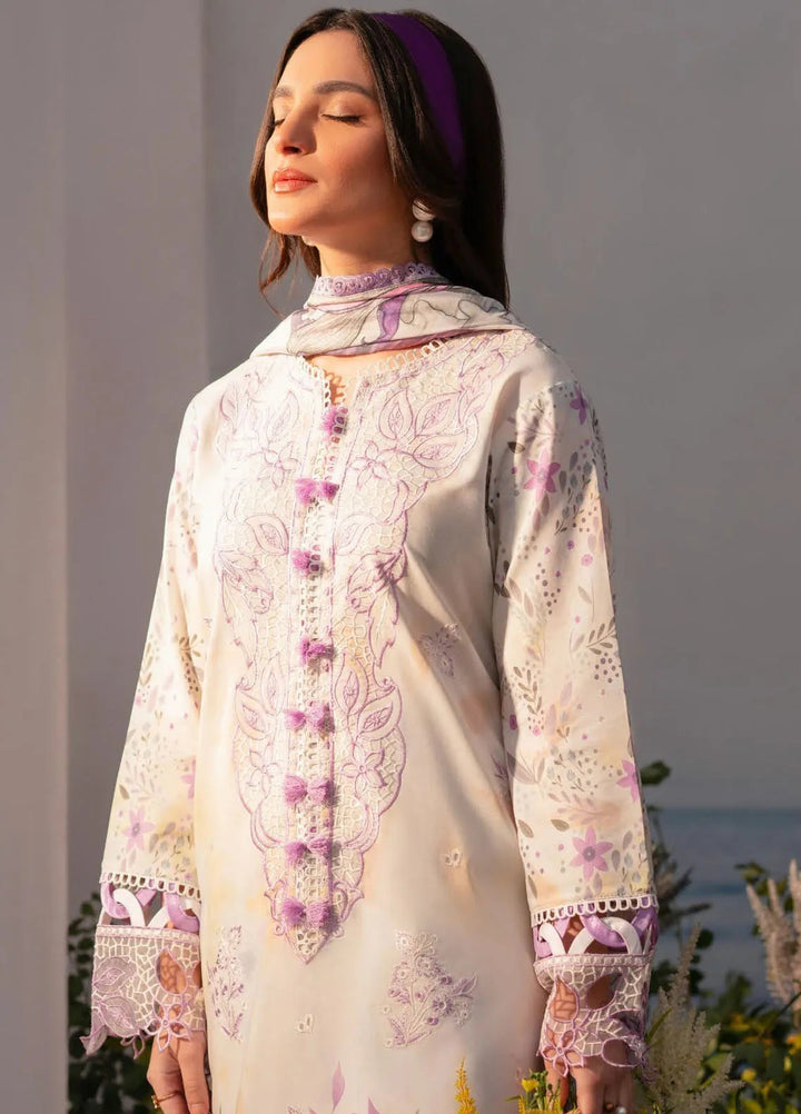 Shezlin by Aabyaan Embroidered Lawn Suits Unstitched 3 Piece ABY25SCR AR-13 Nergis - Ramadan Collection