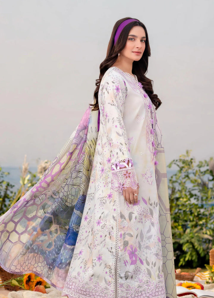 Shezlin by Aabyaan Embroidered Lawn Suits Unstitched 3 Piece ABY25SCR AR-13 Nergis - Ramadan Collection