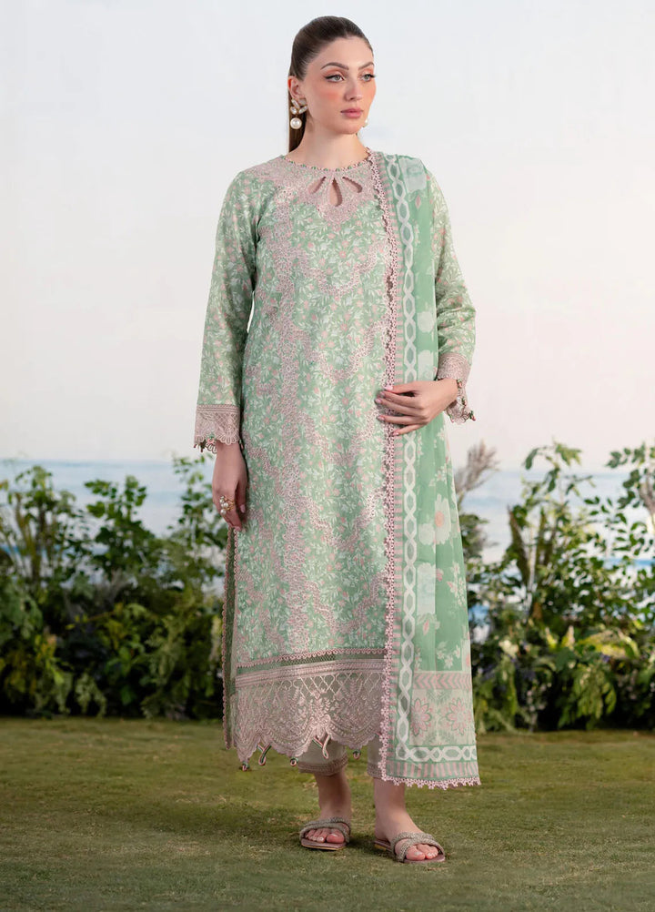 Shezlin by Aabyaan Embroidered Lawn Suits Unstitched 3 Piece ABY25SCR AR-16 Ebru - Ramadan Collection
