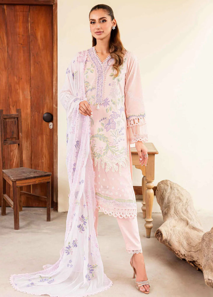 Shiree By Sable Vogue Embroidered Lawn Suit Unstitched 3 Piece SV24S D-02 Rose Garden - Summer Collection