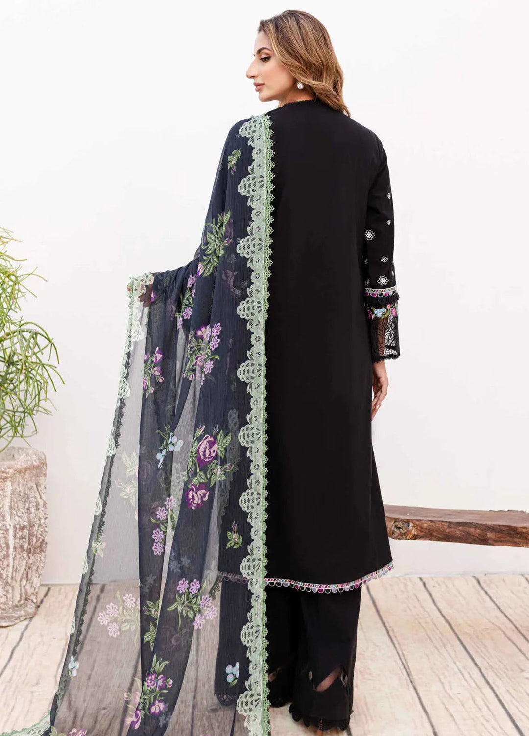 Shiree By Sable Vogue Embroidered Lawn Suit Unstitched 3 Piece SV24S D-04 Aster - Summer Collection