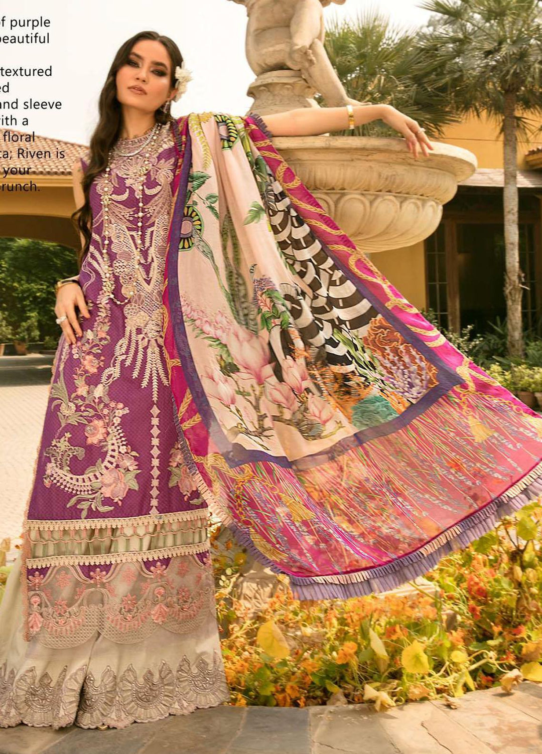 Shiza Hassan Embroidered Lawn Suits Unstitched 3 Piece SH22LEL RIVEN - Festive Luxury Collection