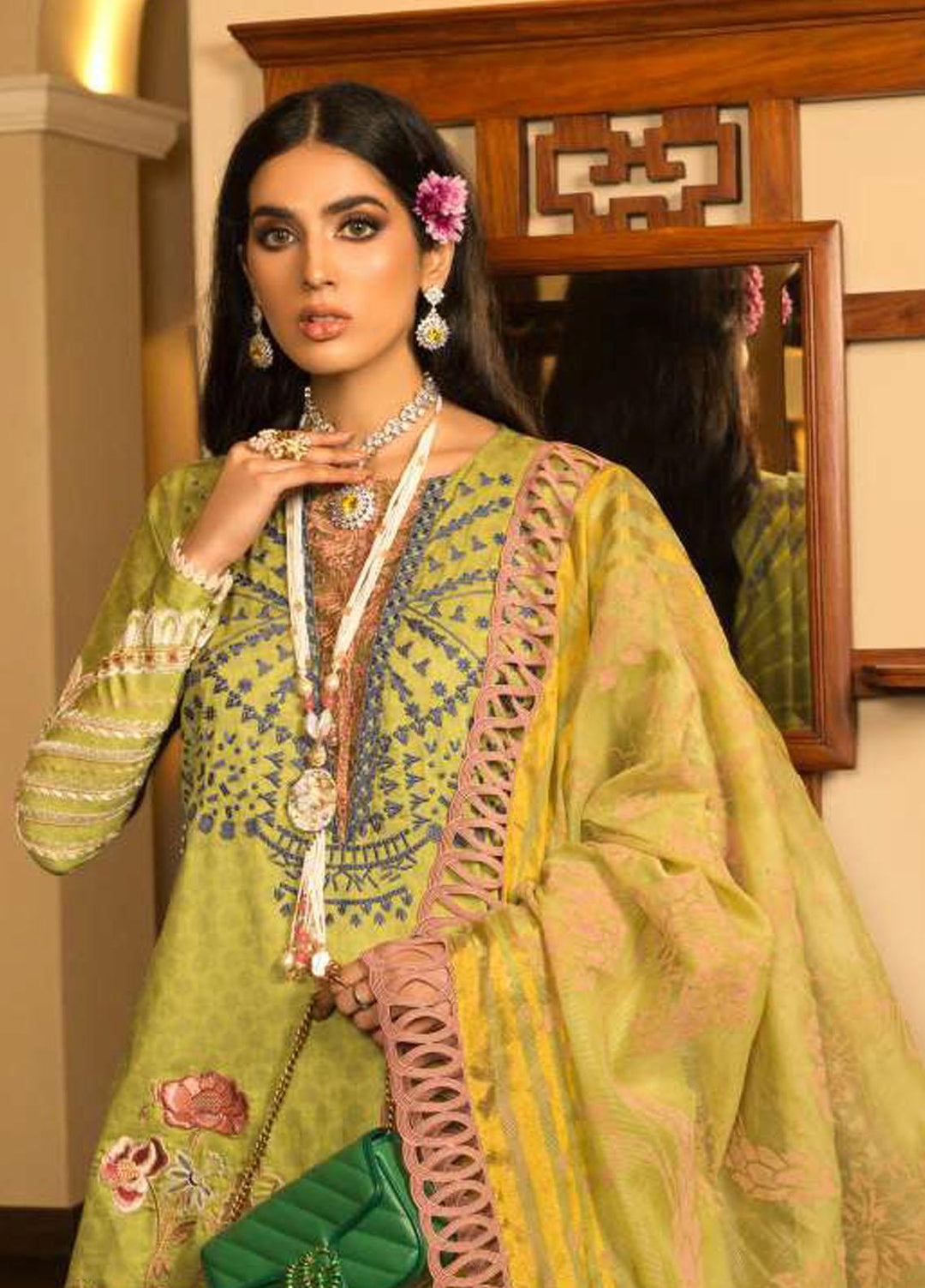 Shiza Hassan Embroidered Lawn Suits Unstitched 3 Piece SH22LEL IVA - Festive Luxury Collection