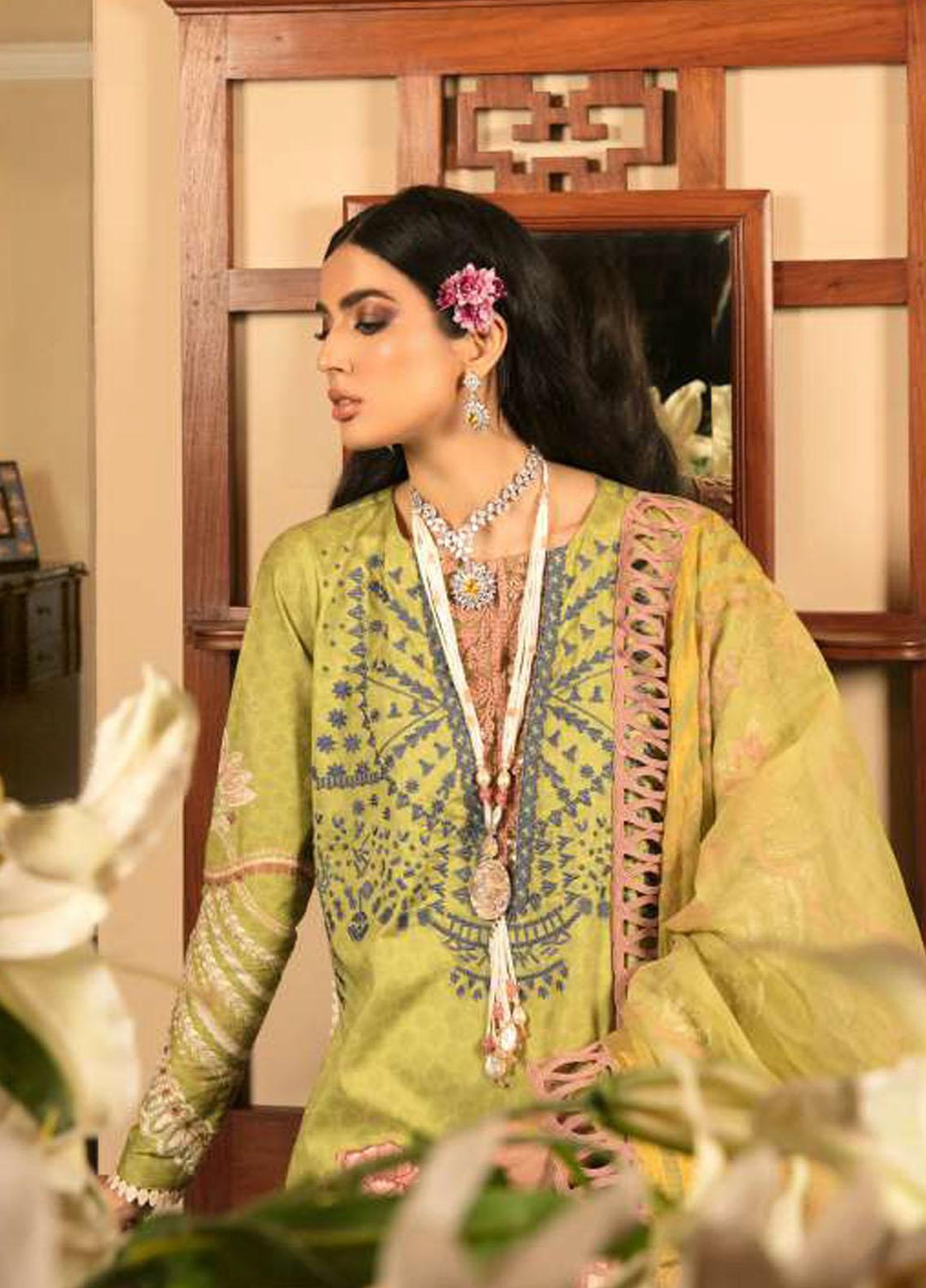 Shiza Hassan Embroidered Lawn Suits Unstitched 3 Piece SH22LEL IVA - Festive Luxury Collection