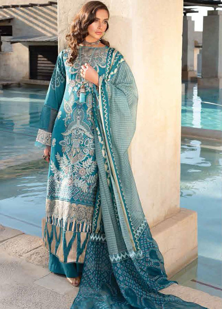 Shiza Hassan Embroidered Lawn Suits Unstitched 3 Piece SH21LL 04-B NOOR - Luxury Collection