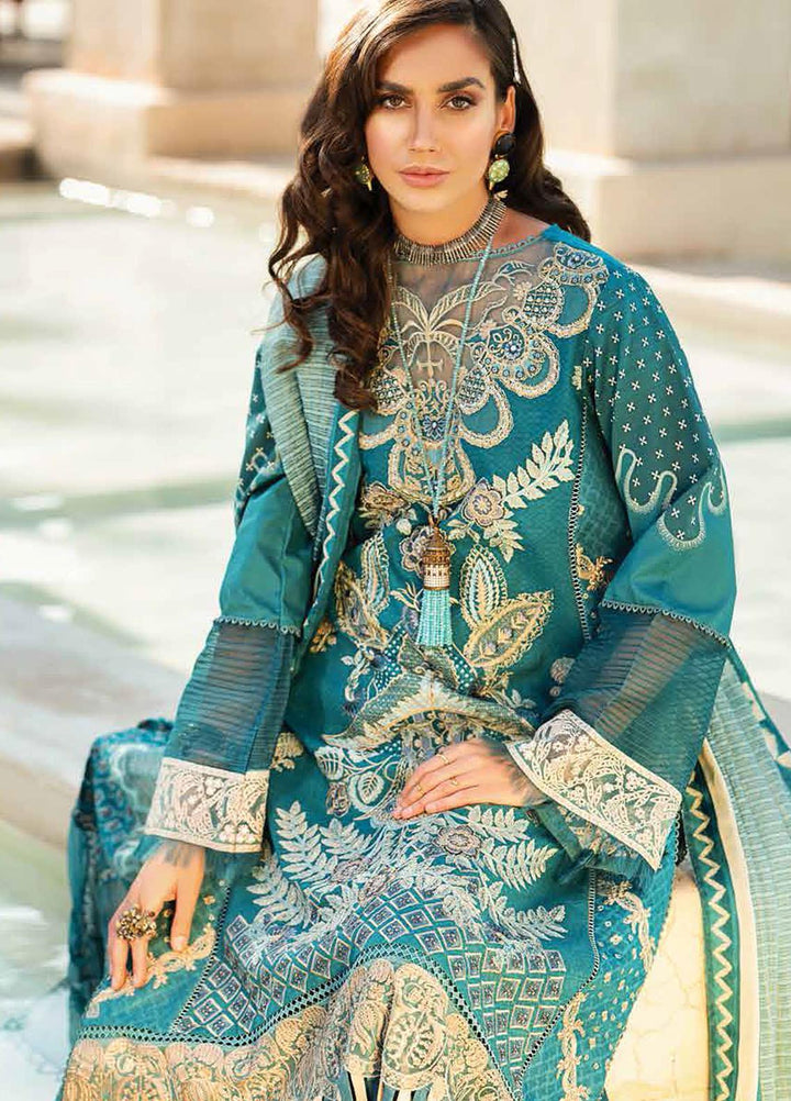 Shiza Hassan Embroidered Lawn Suits Unstitched 3 Piece SH21LL 04-B NOOR - Luxury Collection