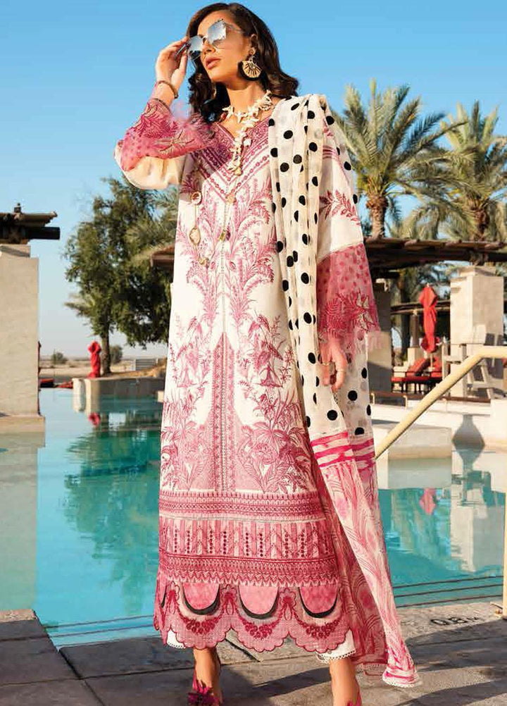 Shiza Hassan Embroidered Lawn Suits Unstitched 3 Piece SH21LL 05-A PARIZA - Luxury Collection
