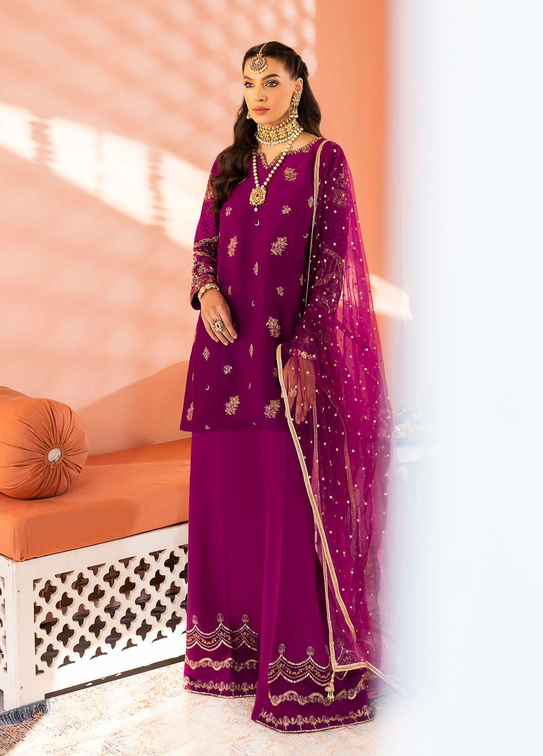 Shurooq Pret  Raw Silk 3 Piece Suit NEHEL