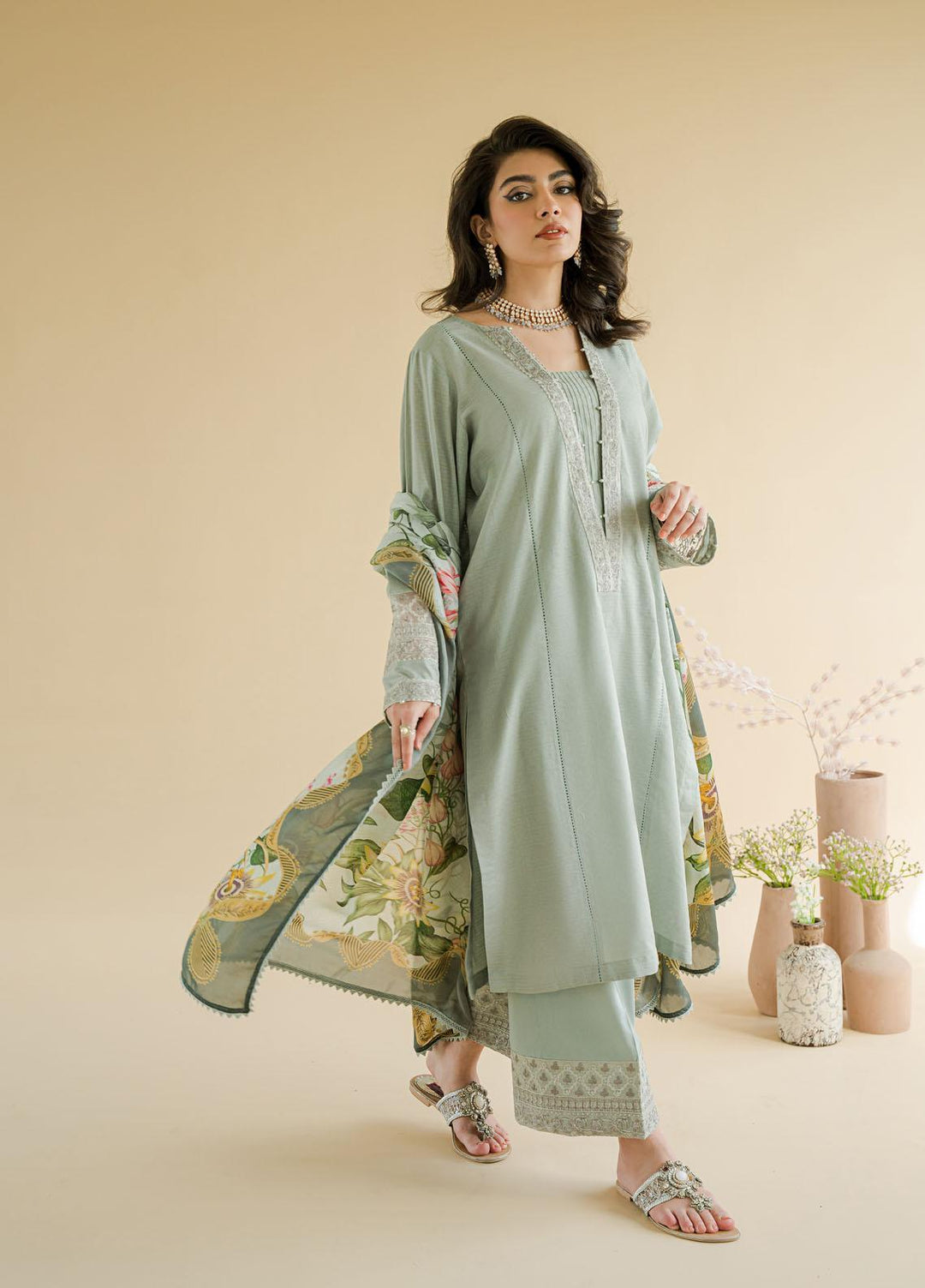 Shurooq Ready to Wear  Cotton 3 Piece Dress C1 D04 Raqs