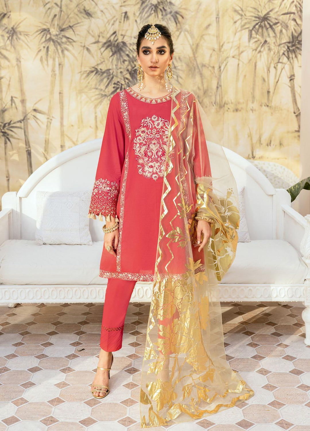 Shurooq Ready to Wear Embroidered Lawn 3 Piece Suit Gulaab