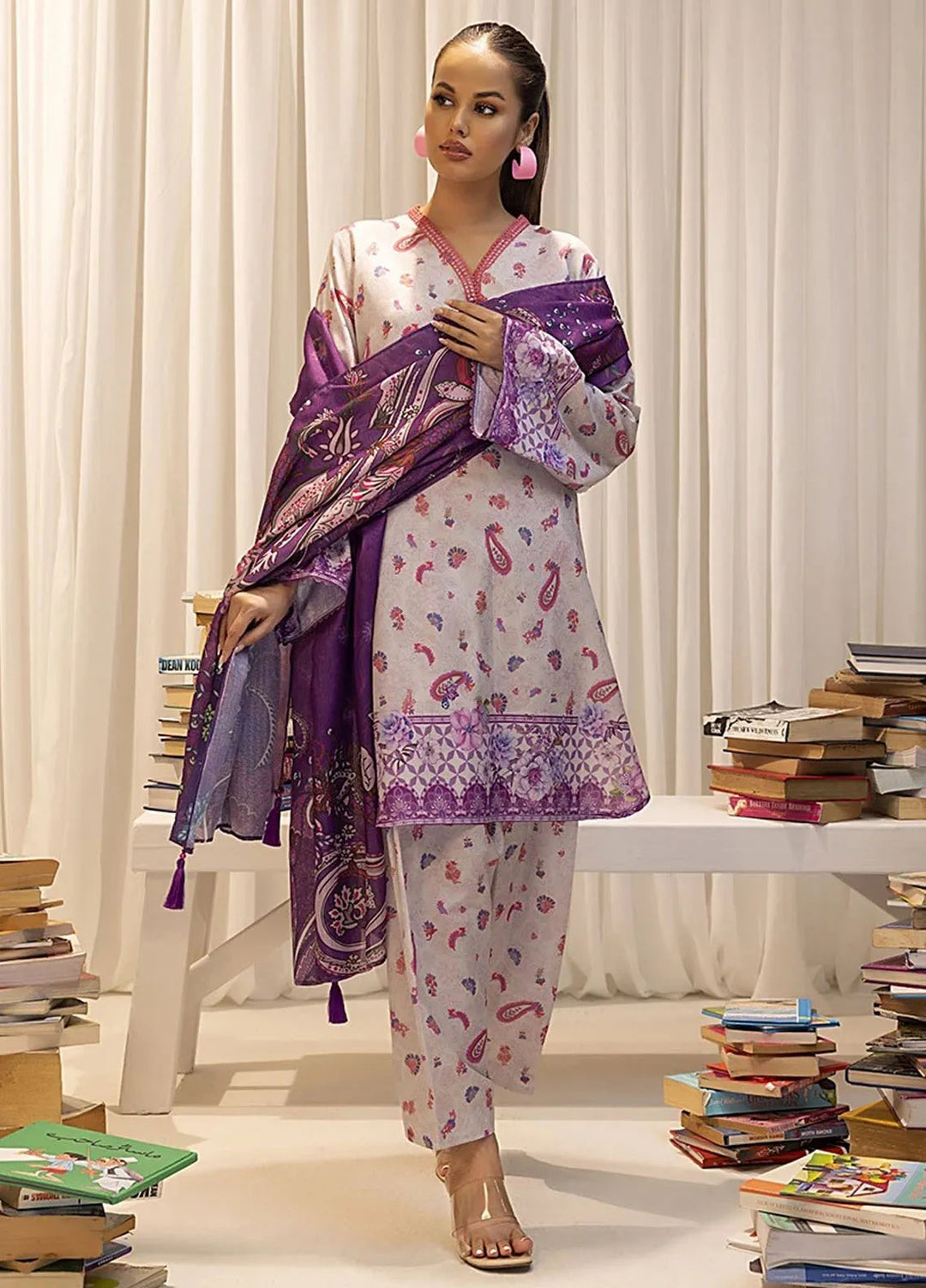Sibel by Salitex Printed Lawn Suit Unstitched 3 Piece SUN24S SUNW24ASI017UT - Festive Collection