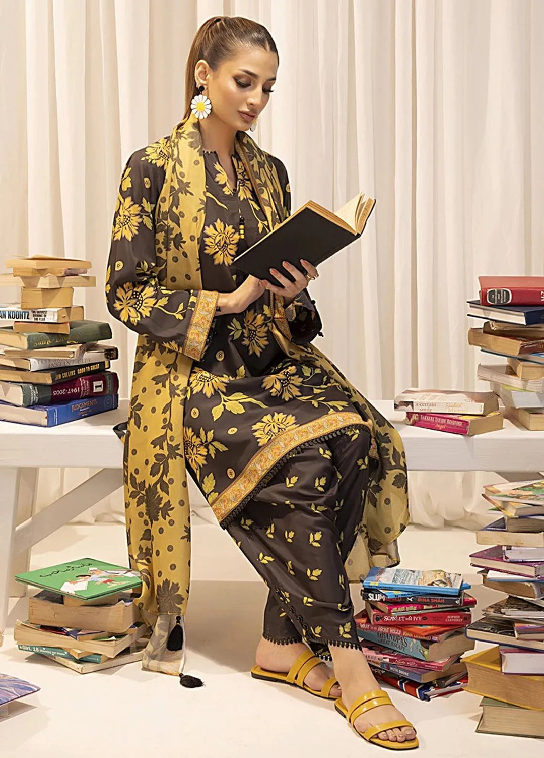 Sibel by Salitex Printed Lawn Suit Unstitched 3 Piece SUN24S SUNW24ASI018UT - Festive Collection