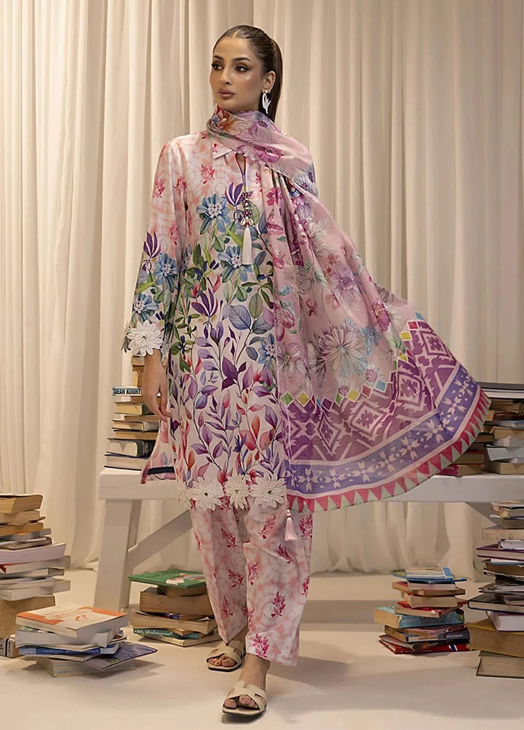 Sibel by Salitex Printed Lawn Suit Unstitched 3 Piece SUN24S SUNW24ASI019UT - Festive Collection
