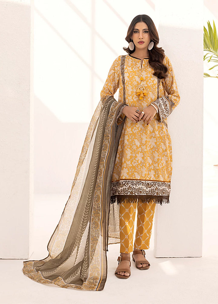 Sibel by Salitex Printed Silk Lawn Suits Unstitched 3 Piece SUNS25ASI090UT - Summer Collection
