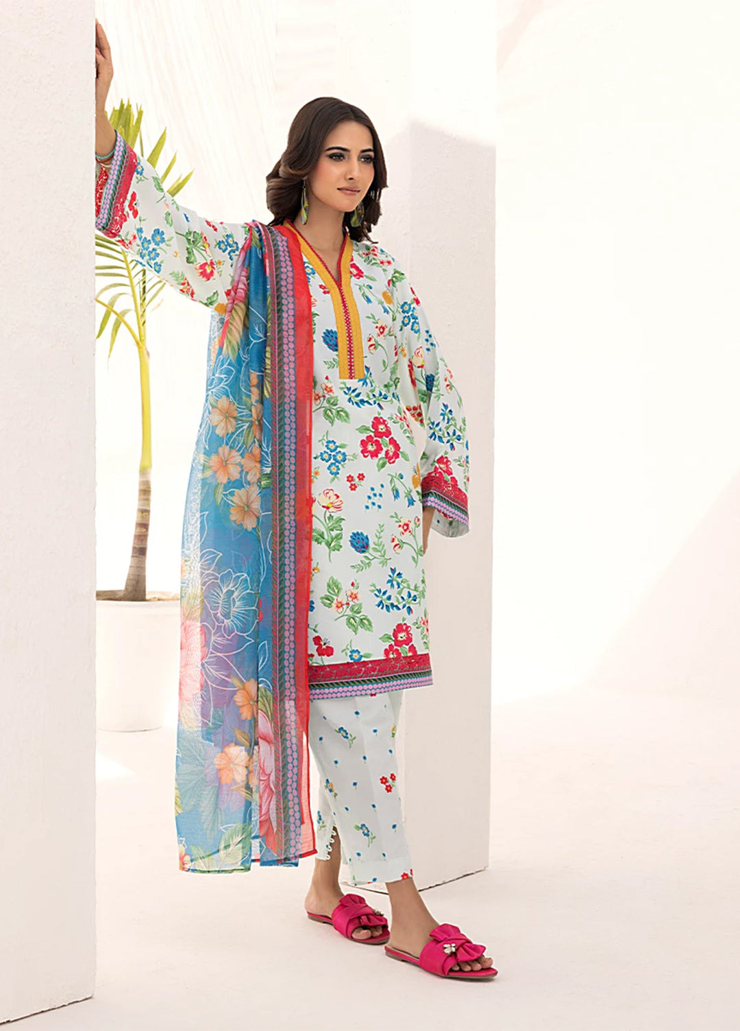 Sibel by Salitex Printed Silk Lawn Suits Unstitched 3 Piece SUNS25ASI091UT - Summer Collection