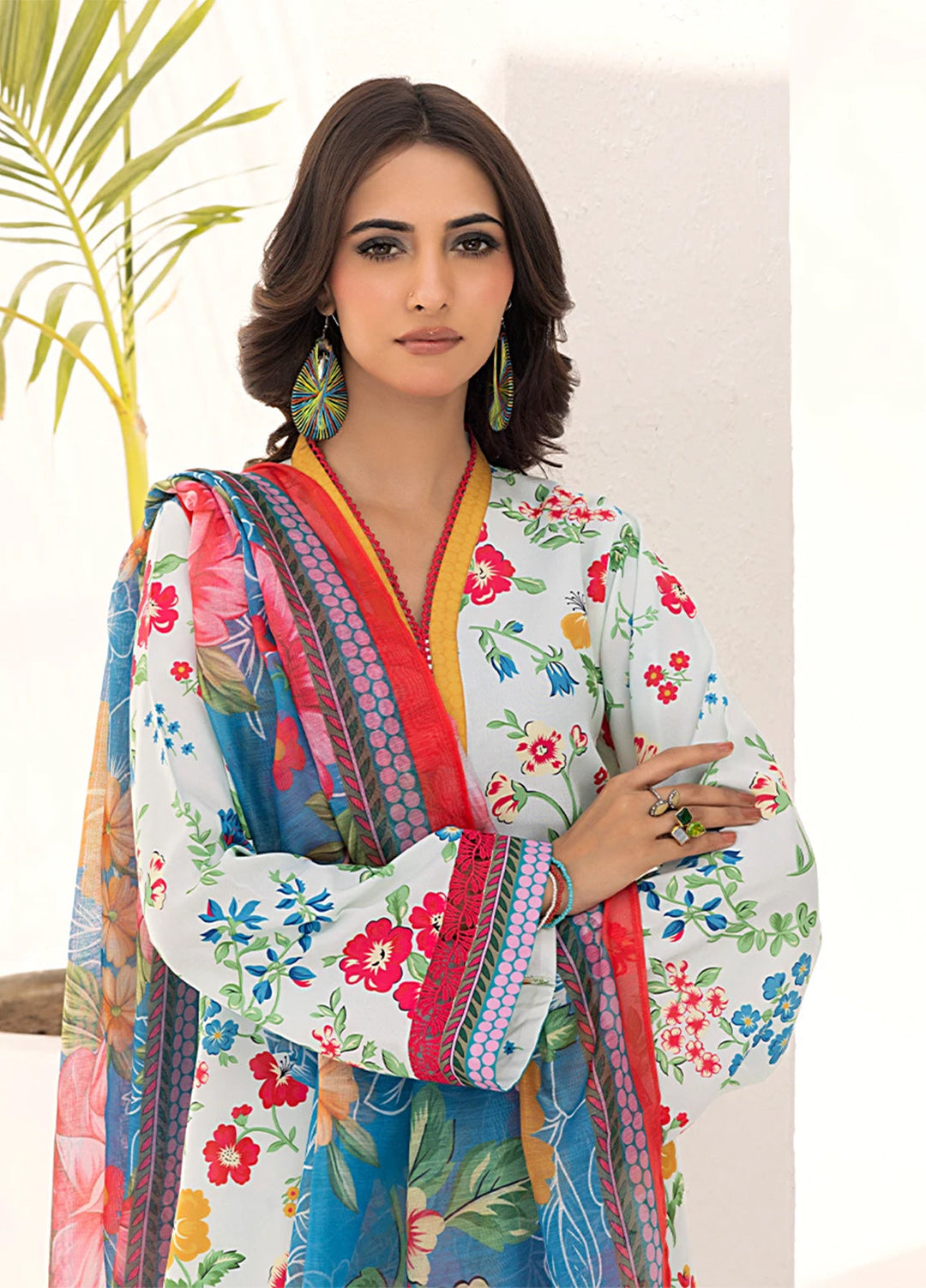Sibel by Salitex Printed Silk Lawn Suits Unstitched 3 Piece SUNS25ASI091UT - Summer Collection
