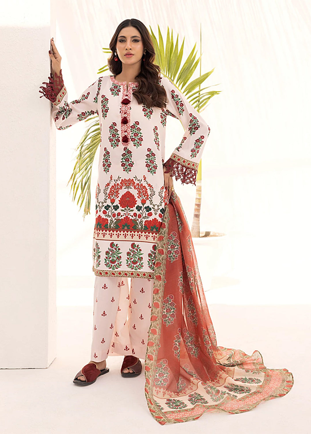 Sibel by Salitex Printed Silk Lawn Suits Unstitched 3 Piece SUNS25ASI093UT - Summer Collection