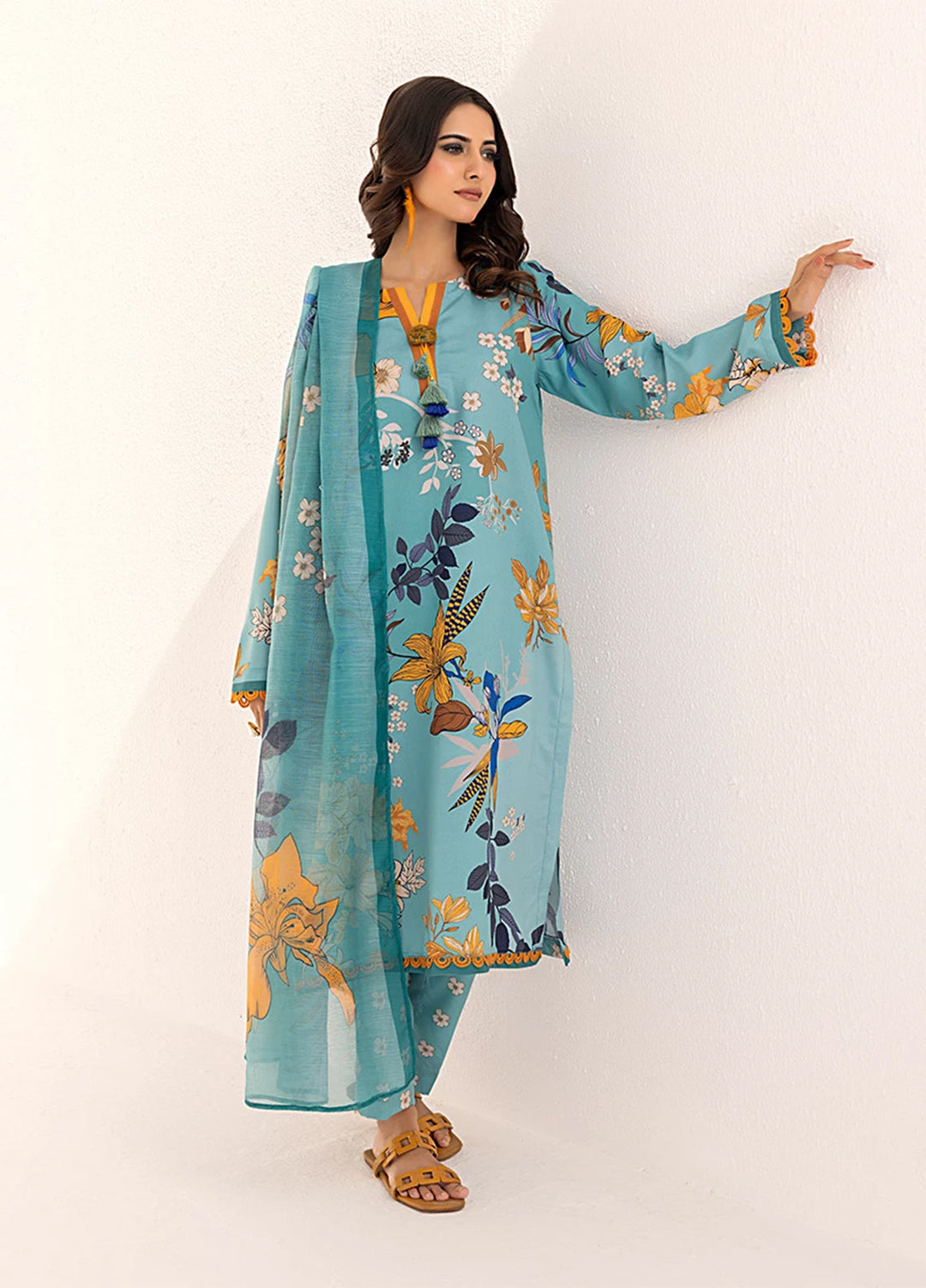 Sibel by Salitex Printed Silk Lawn Suits Unstitched 3 Piece SUNS25ASI095UT - Summer Collection