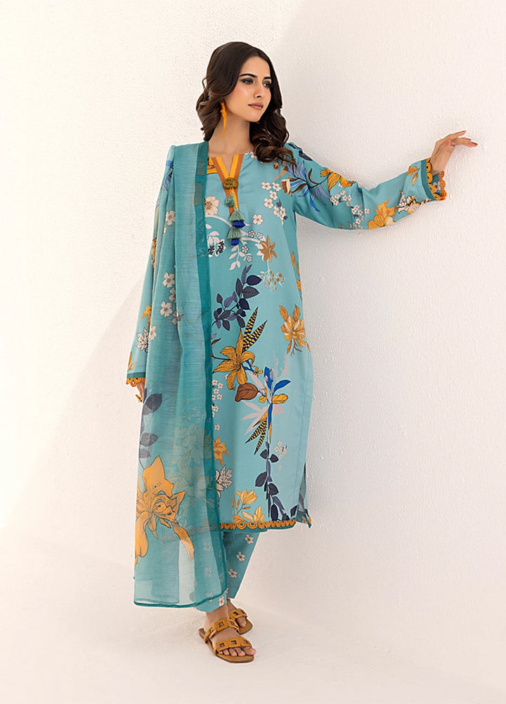 Sibel by Salitex Printed Silk Lawn Suits Unstitched 3 Piece SUNS25ASI095UT - Summer Collection