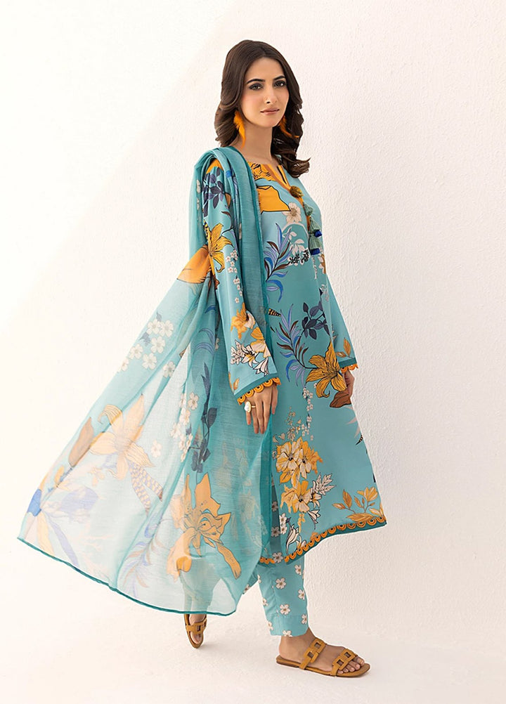Sibel by Salitex Printed Silk Lawn Suits Unstitched 3 Piece SUNS25ASI095UT - Summer Collection