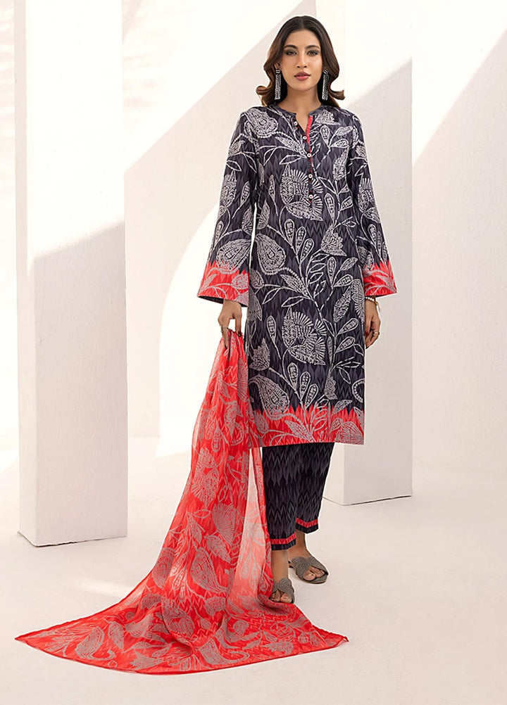 Sibel by Salitex Printed Silk Lawn Suits Unstitched 3 Piece SUNS25ASI096UT - Summer Collection