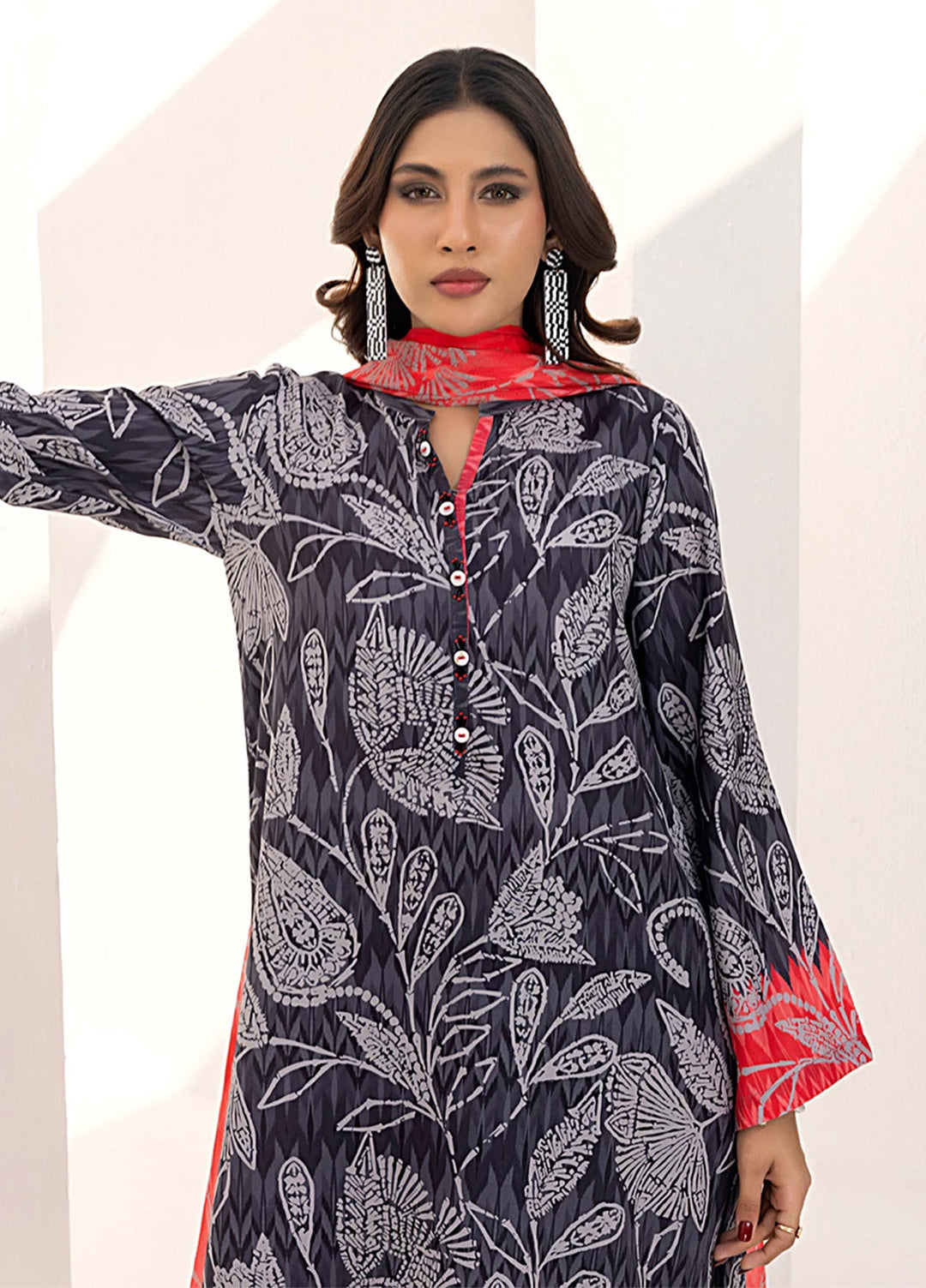Sibel by Salitex Printed Silk Lawn Suits Unstitched 3 Piece SUNS25ASI096UT - Summer Collection