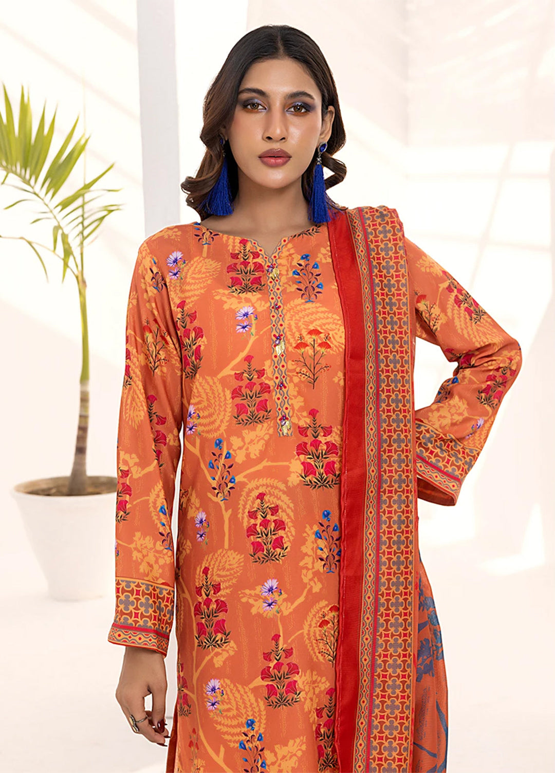 Sibel by Salitex Printed Silk Lawn Suits Unstitched 3 Piece SUNS25ASI097UT - Summer Collection