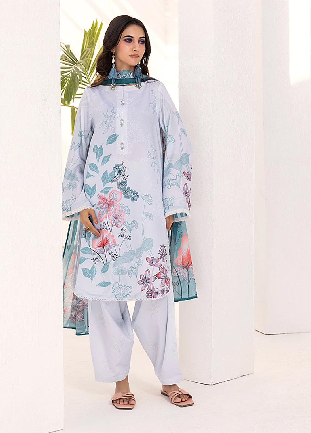 Sibel by Salitex Printed Silk Lawn Suits Unstitched 3 Piece SUNS25ASI099UT - Summer Collection
