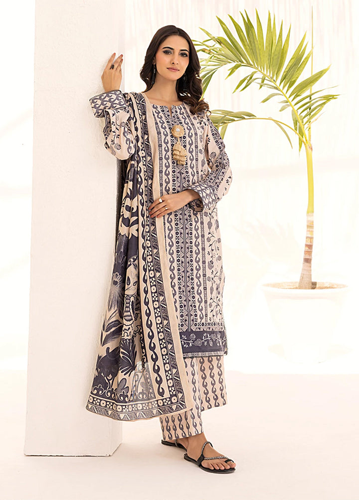 Sibel by Salitex Printed Silk Lawn Suits Unstitched 3 Piece SUNS25ASI102UT - Summer Collection