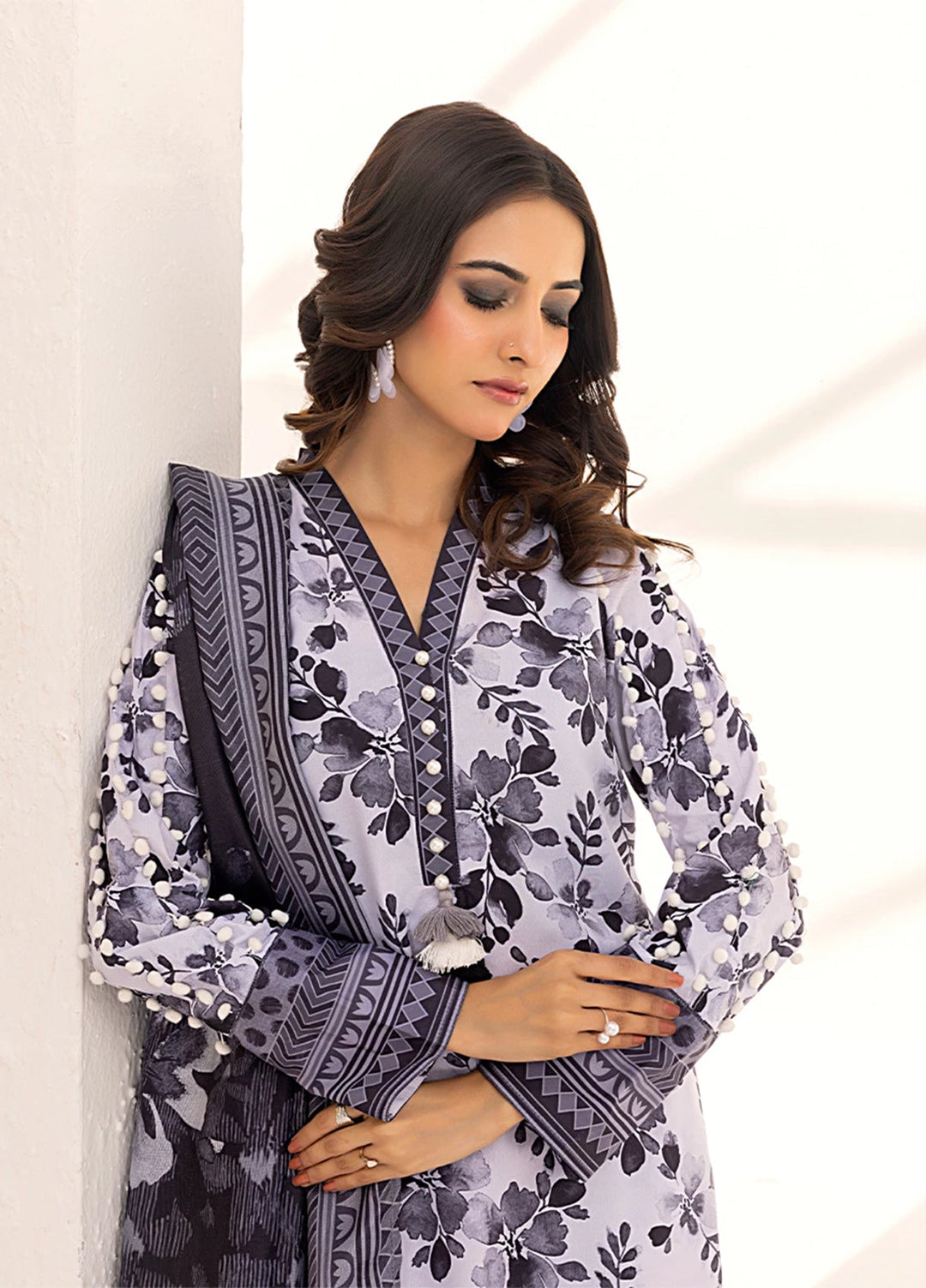 Sibel by Salitex Printed Silk Lawn Suits Unstitched 3 Piece SUNS25ASI103UT - Summer Collection