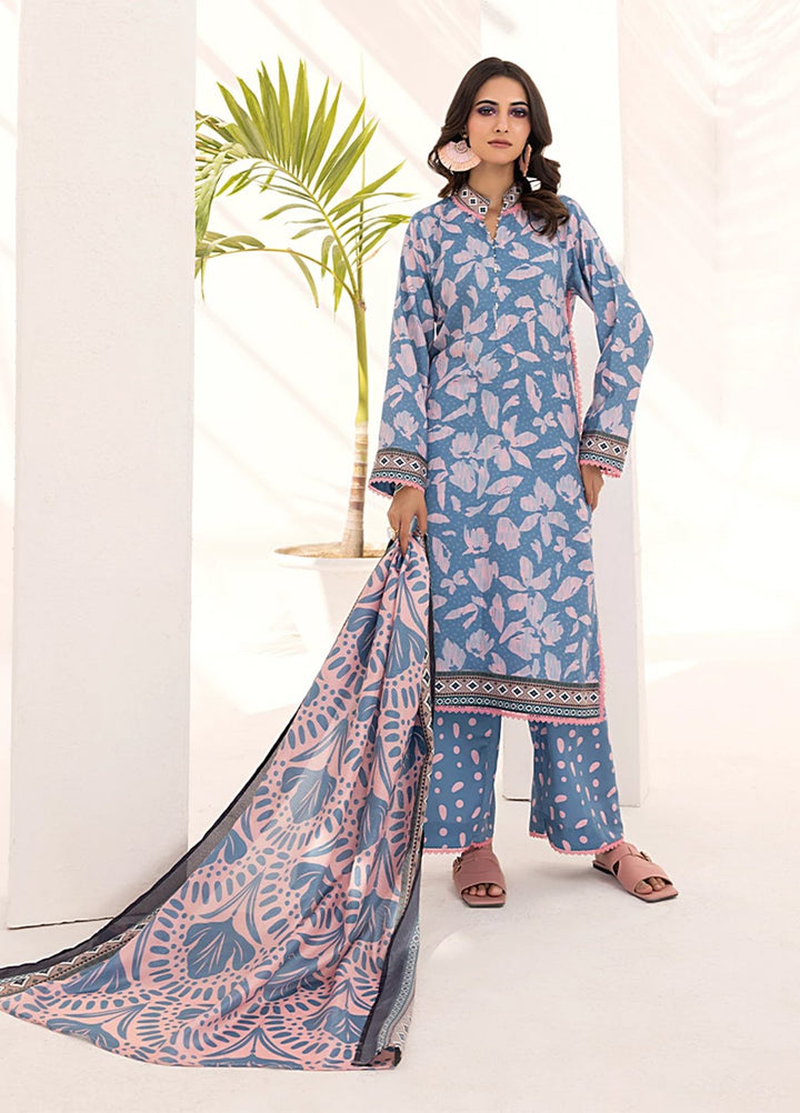Sibel by Salitex Printed Silk Lawn Suits Unstitched 3 Piece SUNS25ASI104UT - Summer Collection
